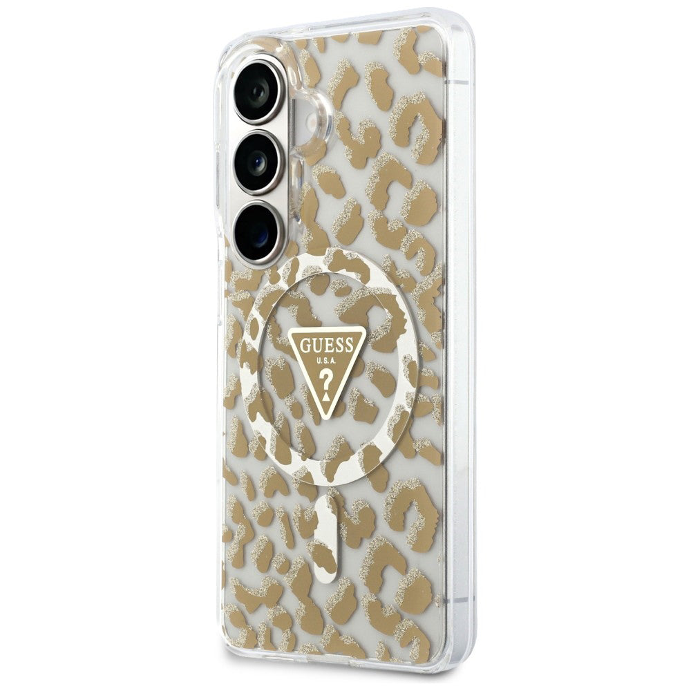 Pouzdro MagSafe pro Samsung Galaxy S26 S942, Guess, IML Leopard Pattern, Hnědá