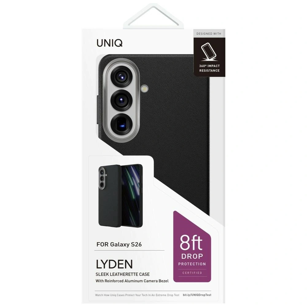 Pouzdro pro Samsung Galaxy S26 S942, UNIQ, Lyden Leatherette, Černá