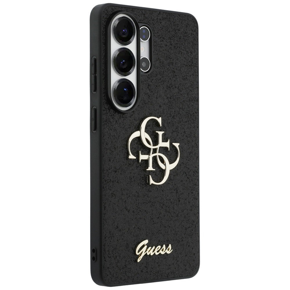 Pouzdro pro Samsung Galaxy S26 Ultra S948, Guess, Fixed Glitter Big 4G Metal Frame, Černá