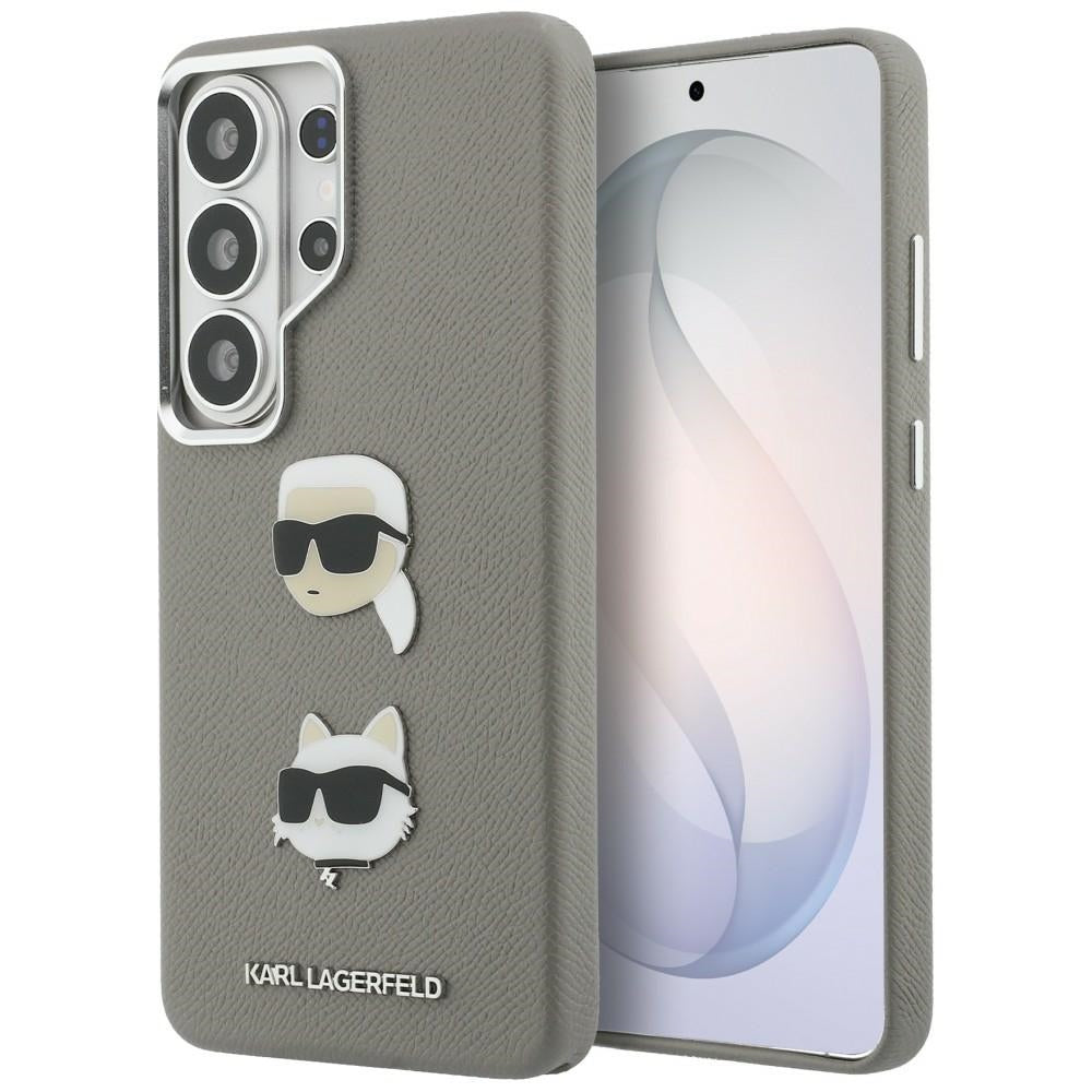 Pouzdro pro Samsung Galaxy S26 Ultra S948, Karl Lagerfeld, Saffiano Karl & Choupette's Head Pin, Šedé