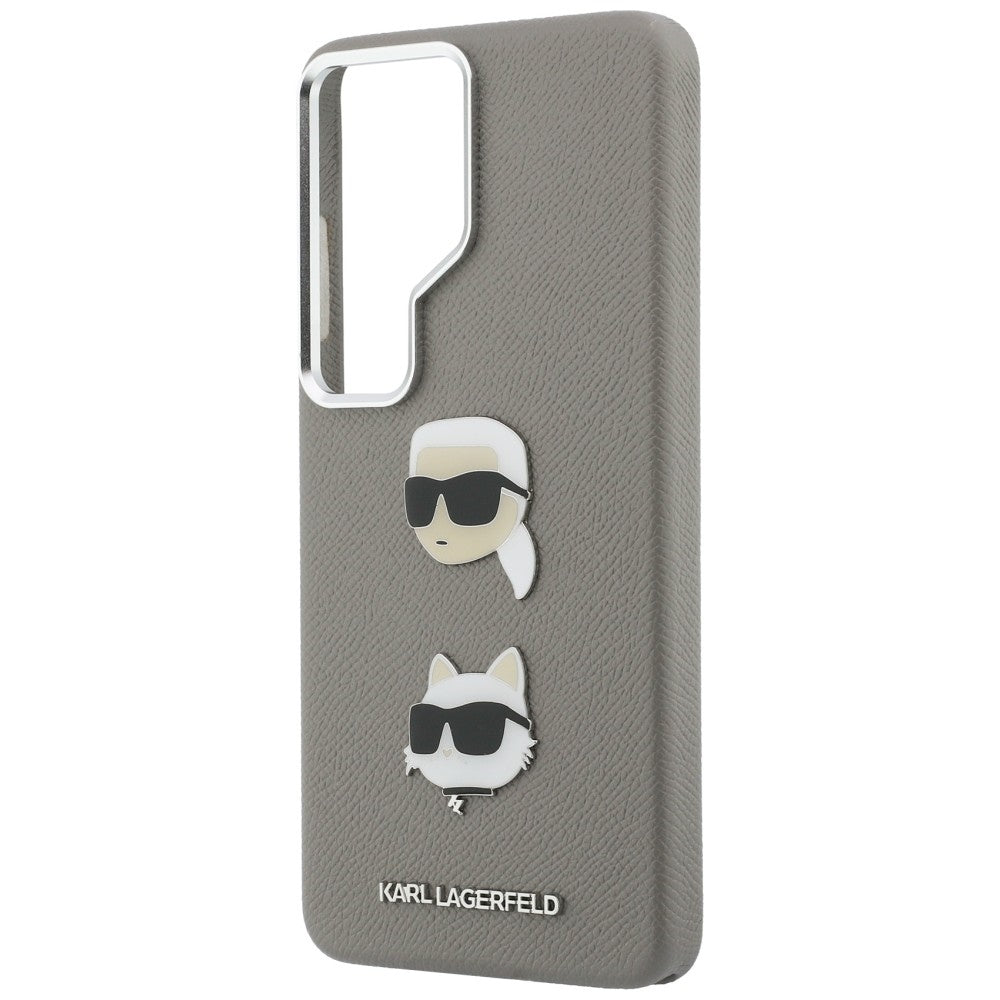 Pouzdro pro Samsung Galaxy S26 Ultra S948, Karl Lagerfeld, Saffiano Karl & Choupette's Head Pin, Šedé