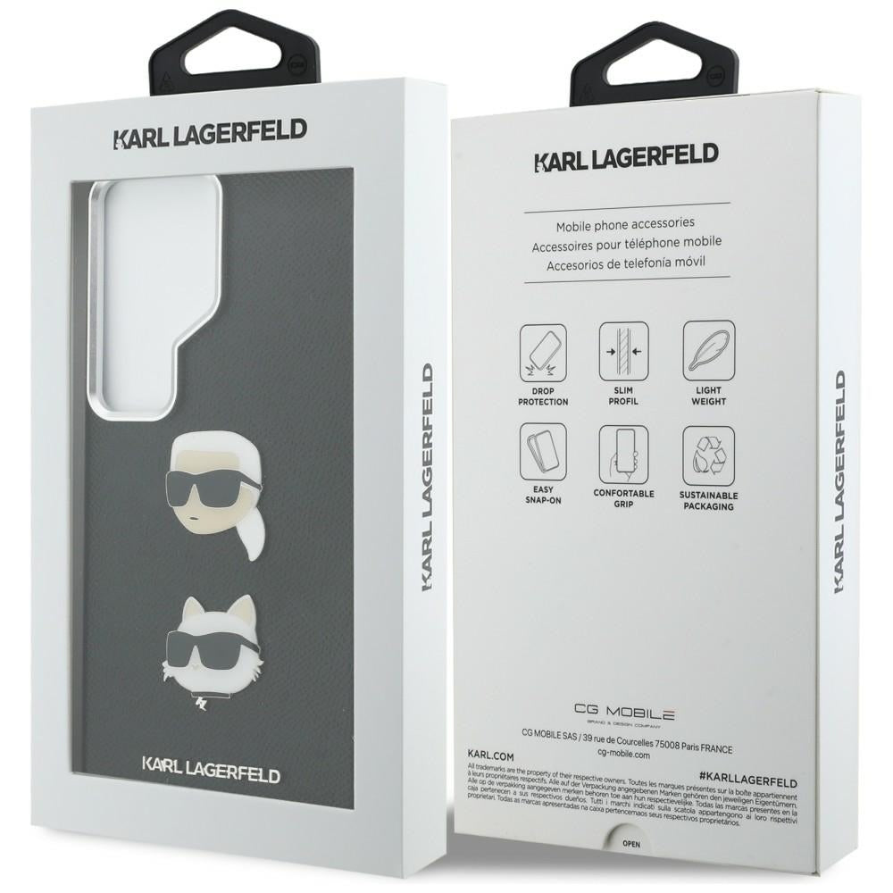 Pouzdro pro Samsung Galaxy S26 Ultra S948, Karl Lagerfeld, Saffiano Karl & Choupette's Head Pin, Černá
