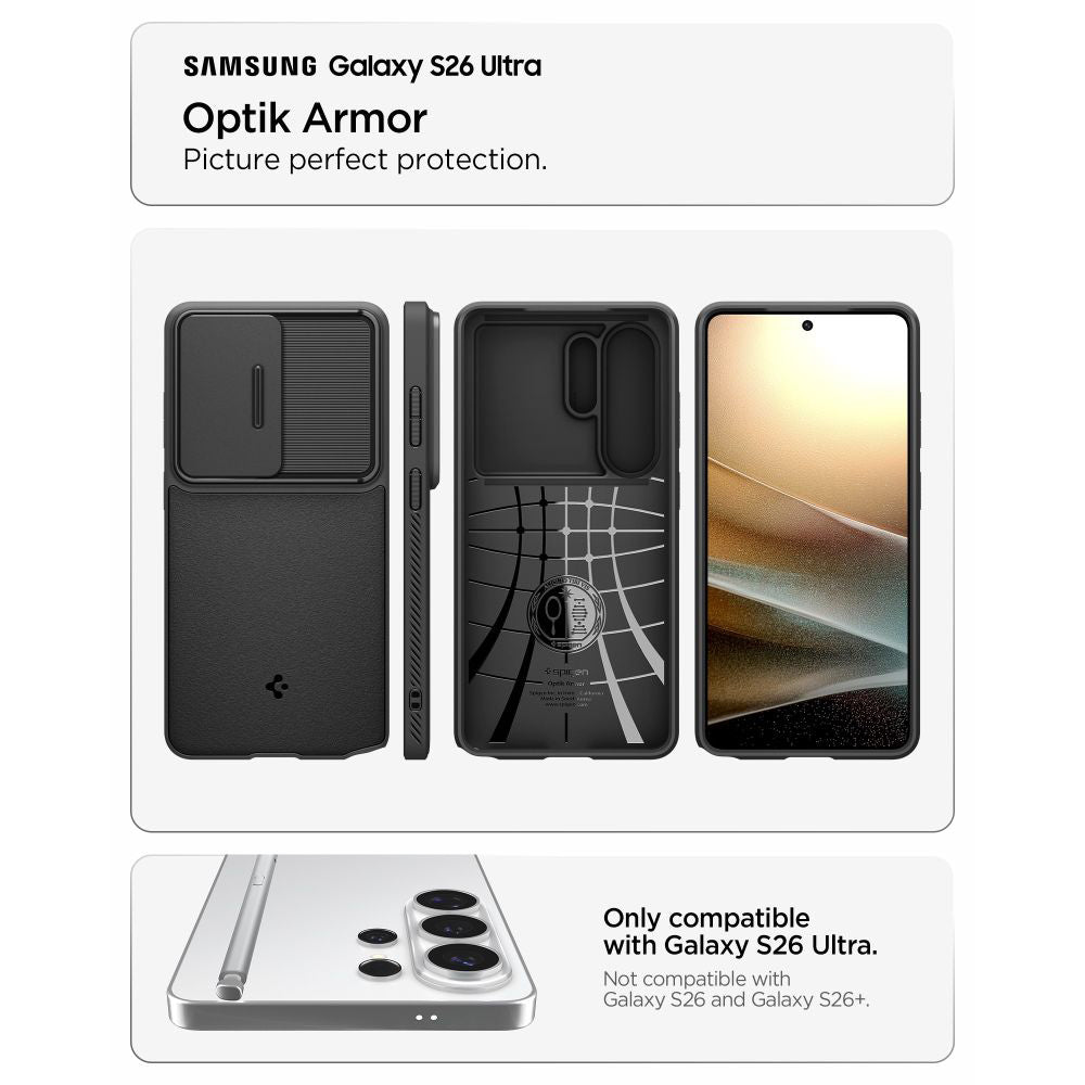 Pouzdro pro Samsung Galaxy S26 Ultra S948, Spigen, Optik Armor, Černé ACS10687