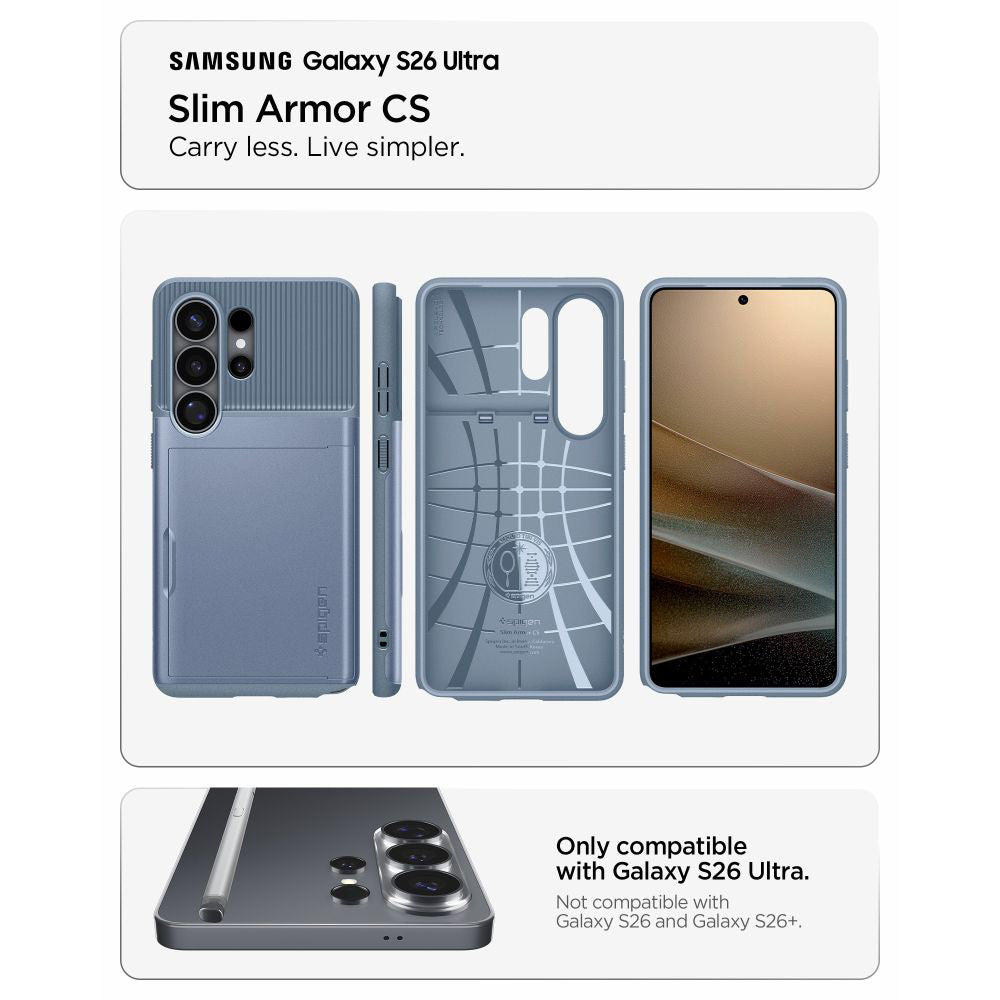 Pouzdro pro Samsung Galaxy S26 Ultra S948, Spigen, Slim Armor CS, Modrá ACS11225