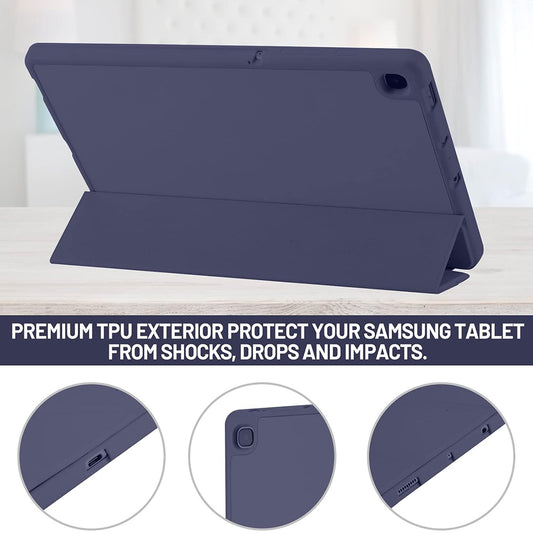 Pouzdro pro Samsung Galaxy Tab S6 Lite (2024) / Tab S6 Lite (2022) / Tab S6 Lite (2020), Techsuit, Flex Trifold, Tmavě modré