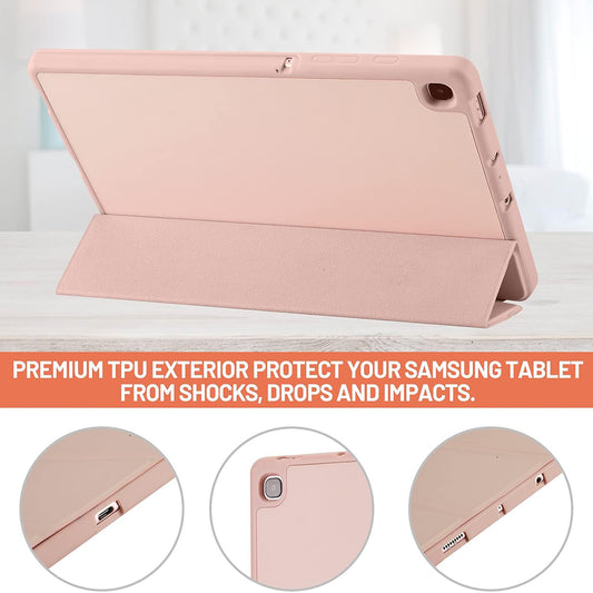 Pouzdro pro Samsung Galaxy Tab S6 Lite (2024) / Tab S6 Lite (2022) / Tab S6 Lite (2020), Techsuit, Flex Trifold, Růžové