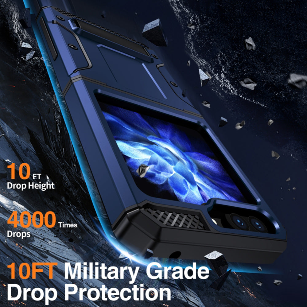 Pouzdro pro Samsung Galaxy Z Flip5 F731, Techsuit, Hybrid Armor Kickstand, Modrá