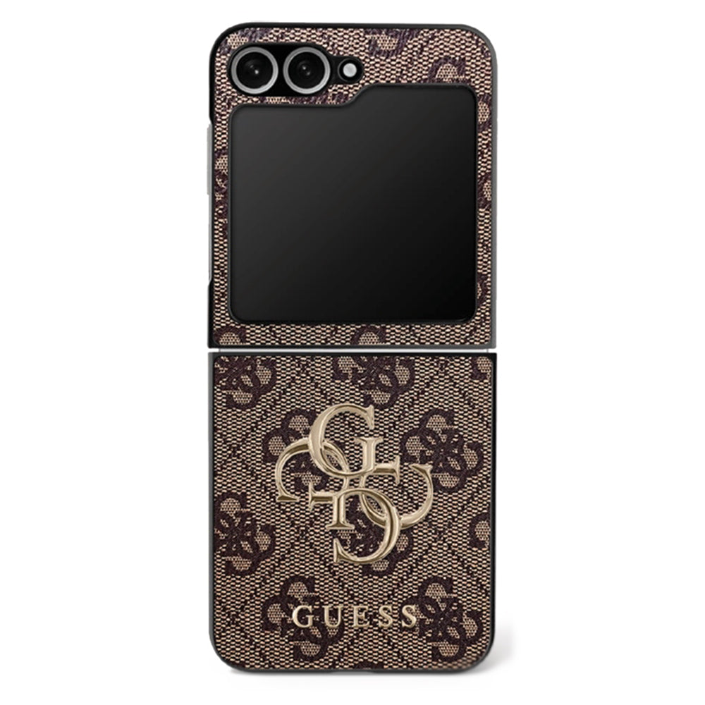 Pouzdro pro Samsung Galaxy Z Flip7 F766, Guess, 4G Metal Logo, Hnědá
