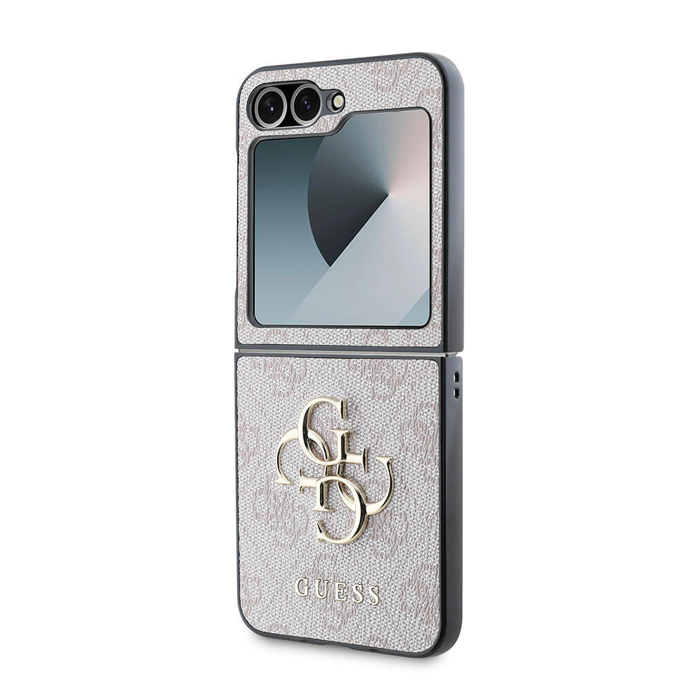 Pouzdro pro Samsung Galaxy Z Flip7 F766, Guess, 4G Metal Logo, Hnědá