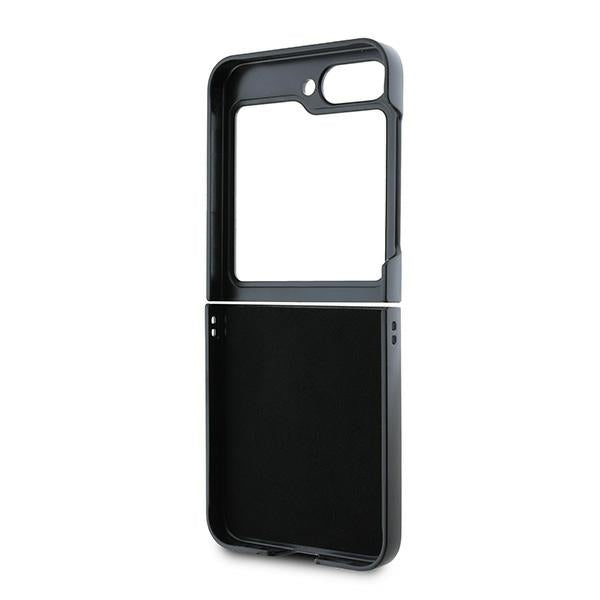 Pouzdro pro Samsung Galaxy Z Flip7 FE F761 / Z Flip6 F741, Karl Lagerfeld, Saffiano Karl & Choupette Metal, Černá