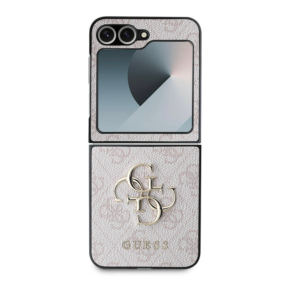Pouzdro pro Samsung Galaxy Z Flip7 FE F761 / Z Flip6 F741, Guess, 4G Metal Logo, Růžové