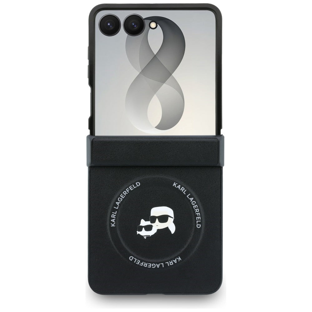 Pouzdro pro Samsung Galaxy Z Flip8 F776, Karl Lagerfeld, Karl & Choupette Head Pin, Černé