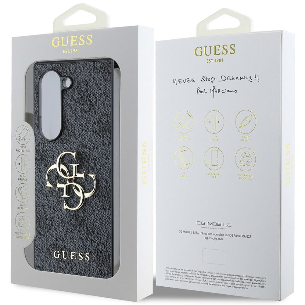 Pouzdro pro Samsung Galaxy Z Fold6 F956, Guess, 4G Metal Logo, Černá