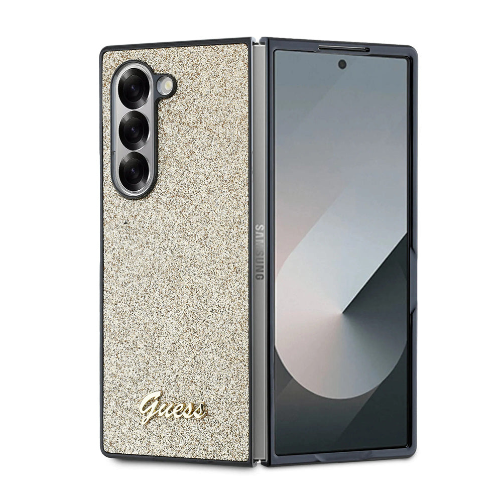 Pouzdro pro Samsung Galaxy Z Fold6 F956, Guess, Glitter Script, Zlaté