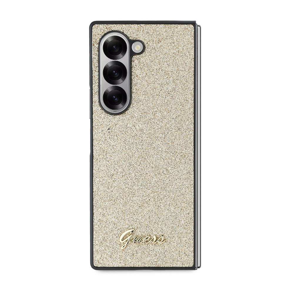 Pouzdro pro Samsung Galaxy Z Fold6 F956, Guess, Glitter Script, Zlaté