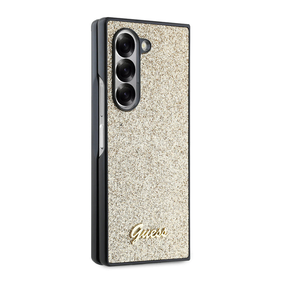 Pouzdro pro Samsung Galaxy Z Fold6 F956, Guess, Glitter Script, Zlaté