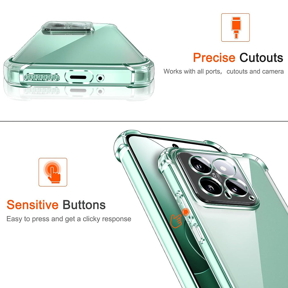 Pouzdro pro Xiaomi 14 Pro, Techsuit, Shockproof Clear, Transparentní