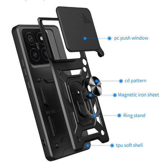 Pouzdro pro Xiaomi 14T Pro, Techsuit, CamShield, Černé