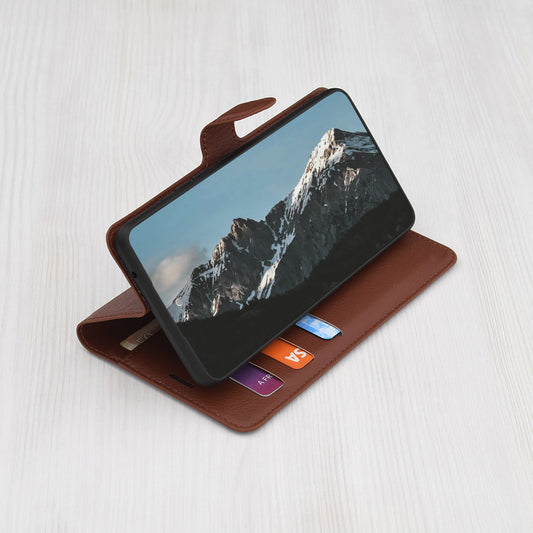 Pouzdro pro Xiaomi 15 Ultra, Techsuit, kožené folio, hnědé
