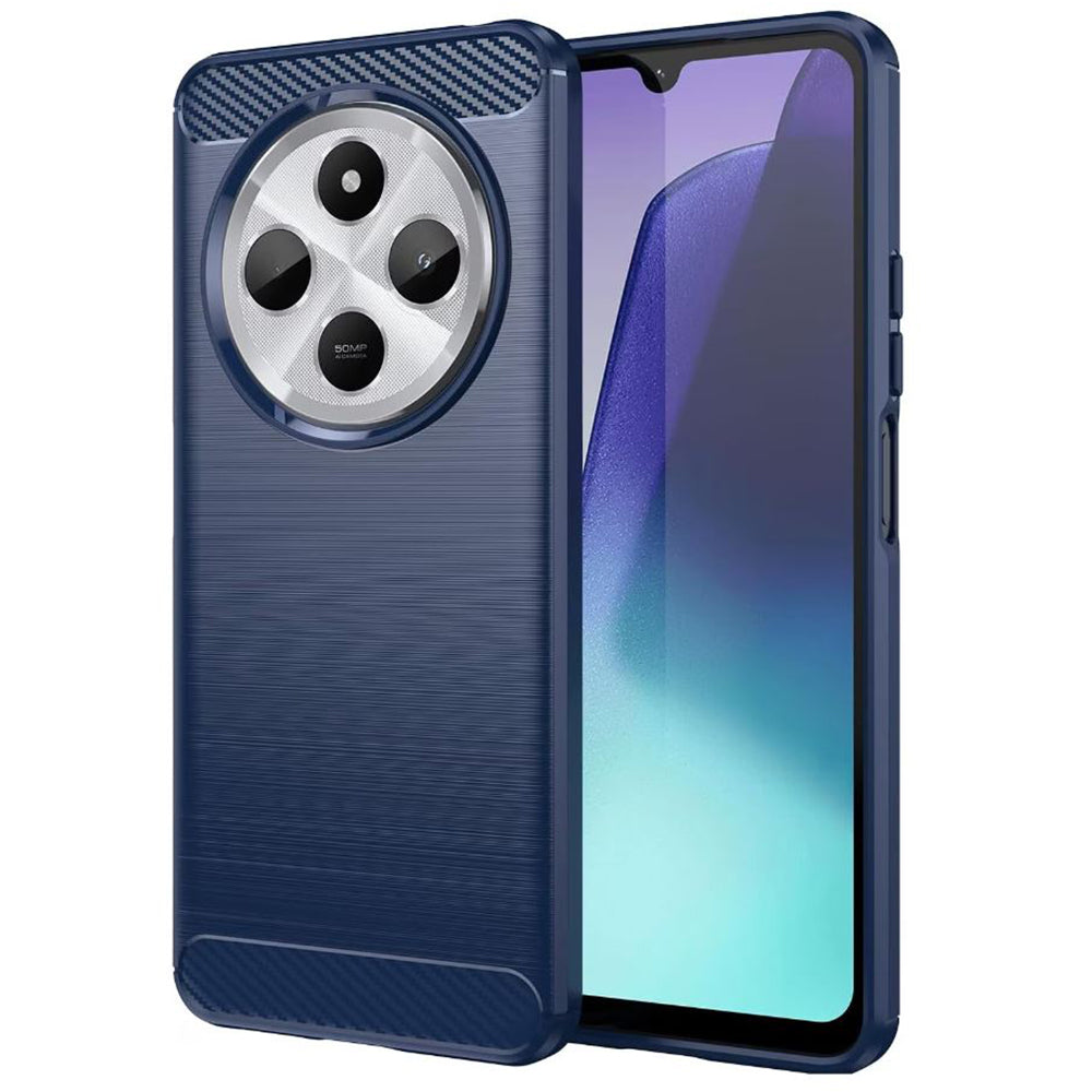 Pouzdro pro Xiaomi Poco C75 / Redmi 14C, Techsuit, Carbon, Modrá