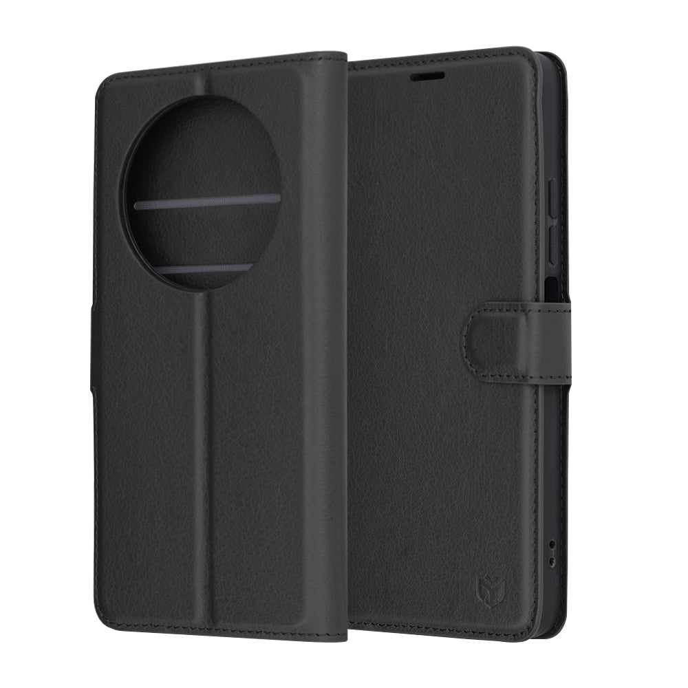 Pouzdro pro Xiaomi Poco C75 / Redmi 14C, Techsuit, kožené folio, černé