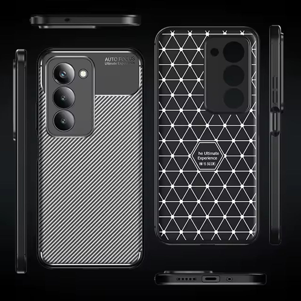 Pouzdro pro Xiaomi Redmi 15 5G / 15 4G, Techsuit, CarbonFiber, Černá