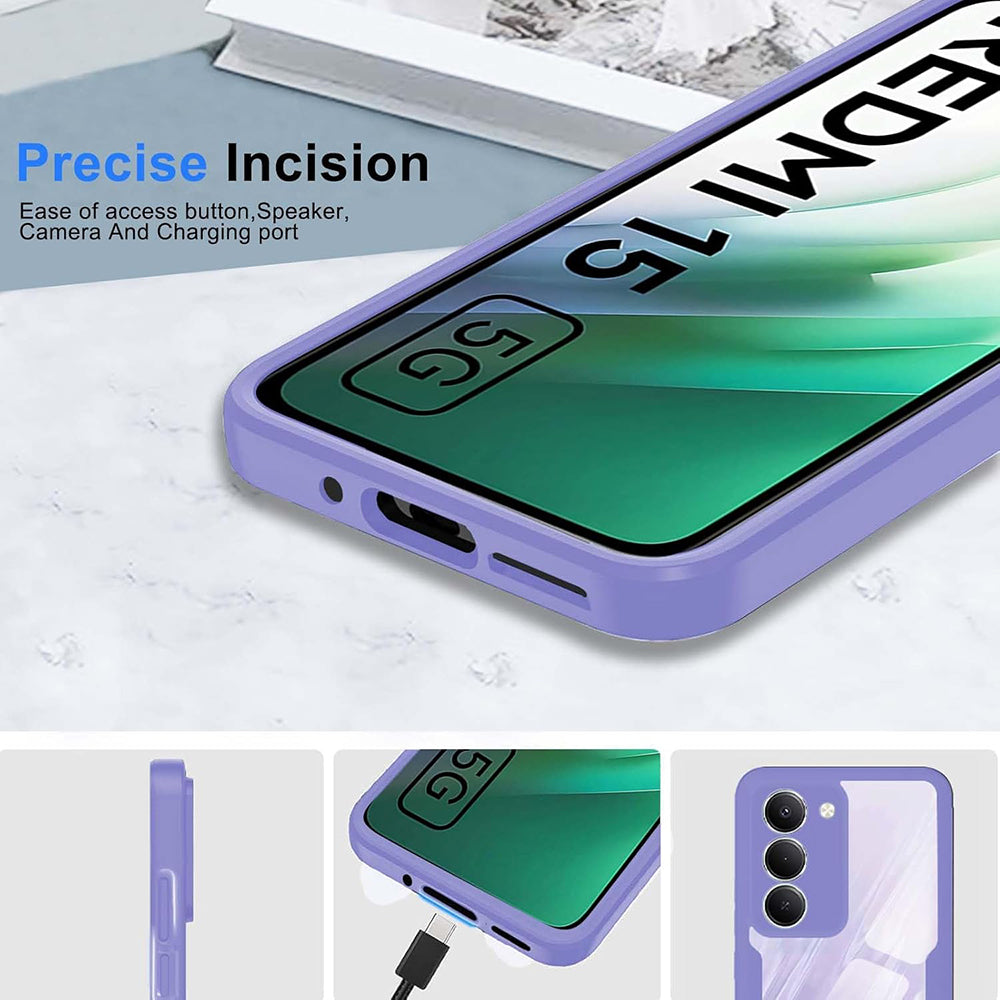 Pouzdro pro Xiaomi Redmi 15 5G / 15 4G, Techsuit, ColorVerse 360, Fialová