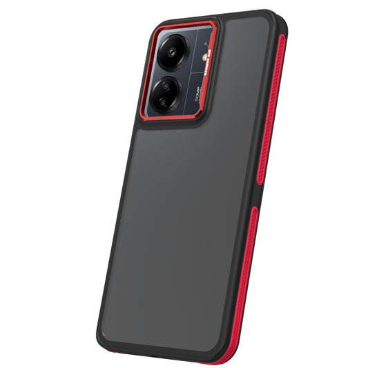 Pouzdro pro Xiaomi Poco M6 / Redmi 13C 5G, OEM, Crystal Black, Červené