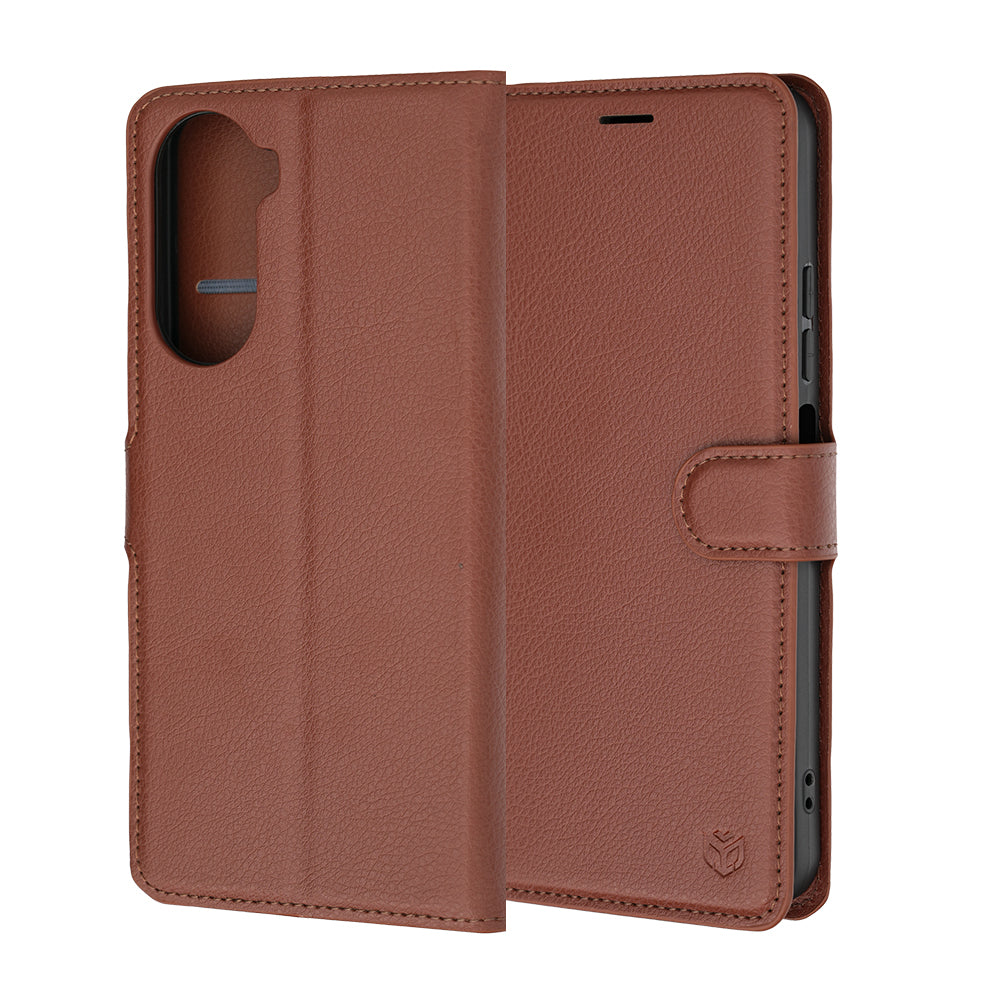 Pouzdro pro Xiaomi Redmi A7 Pro 4G, Techsuit, kožené folio, hnědé