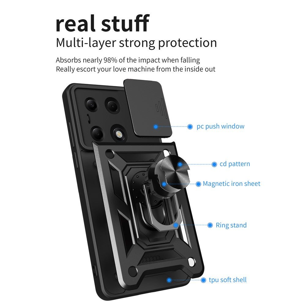 Pouzdro pro Xiaomi Redmi Note 13 Pro 4G / Poco M6 Pro 4G, Techsuit, CamShield, Černé