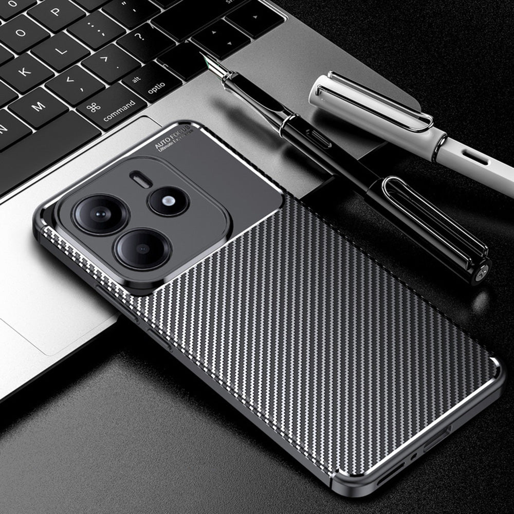 Pouzdro pro Xiaomi Redmi Note 14 4G (Regionální), Techsuit, CarbonFiber, Černé