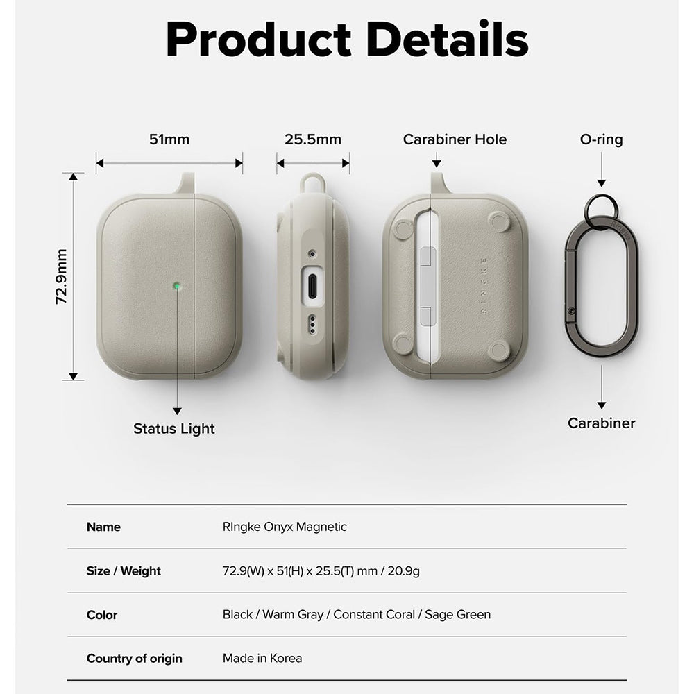 Magnetické pouzdro Ringke Onyx pro Apple AirPods Pro 3, šedé