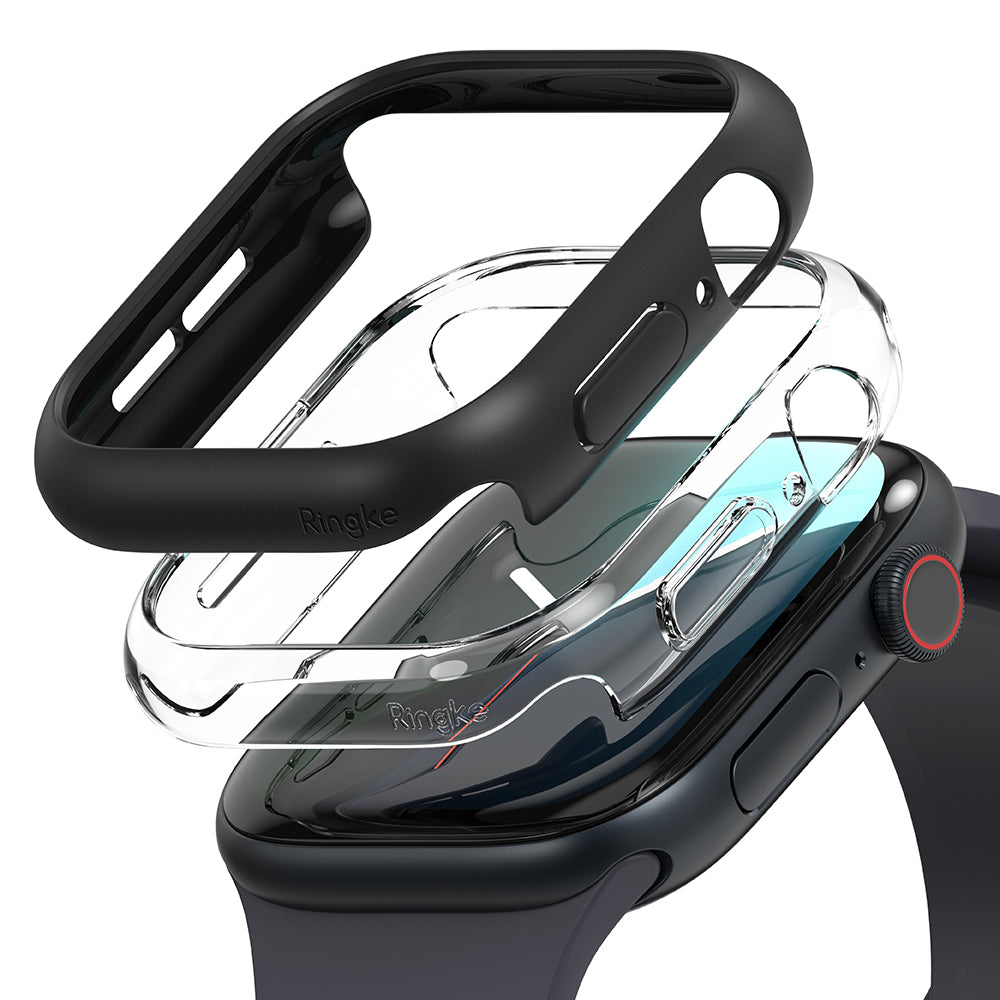 Pouzdro Ringke Slim pro Apple Watch Series 10 / 11 46mm, Sada 2 kusy, Matná černá / Průhledná
