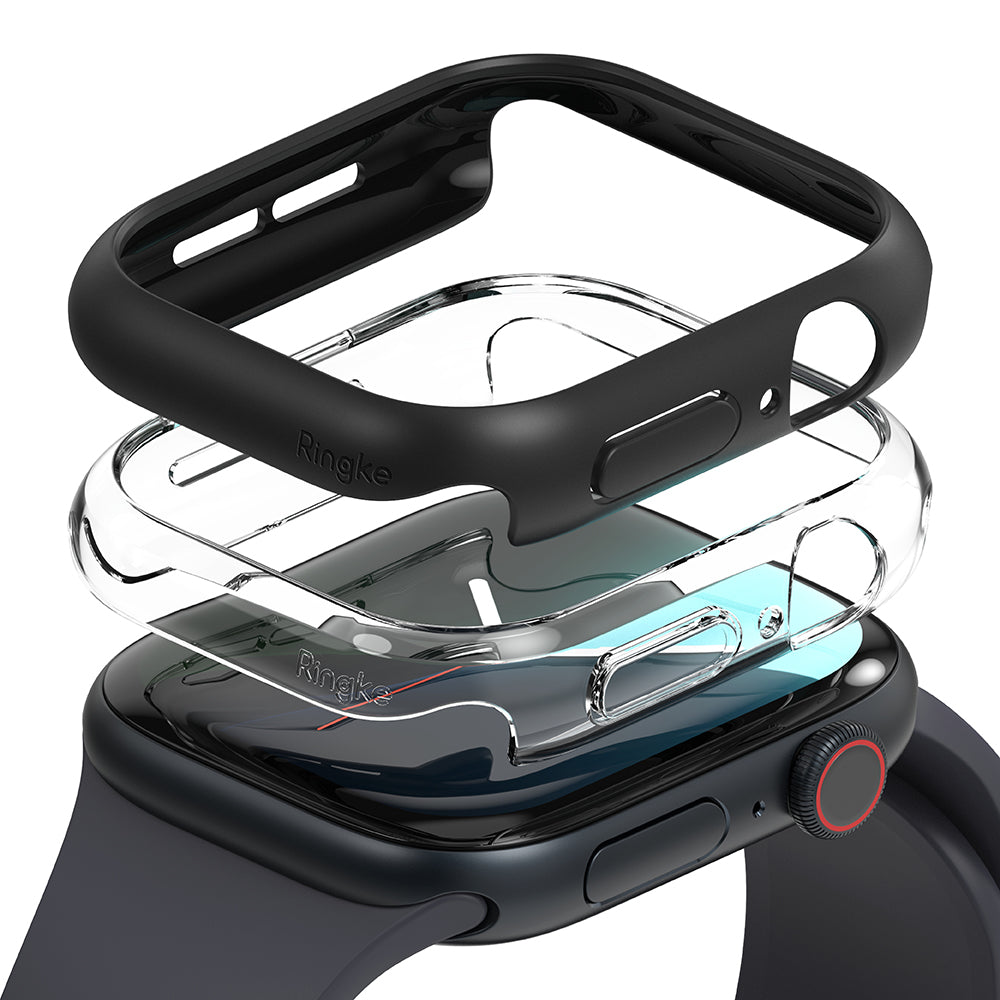 Pouzdro Ringke Slim pro Apple Watch Series 10 / 11 46mm, Sada 2 kusy, Matná černá / Průhledná