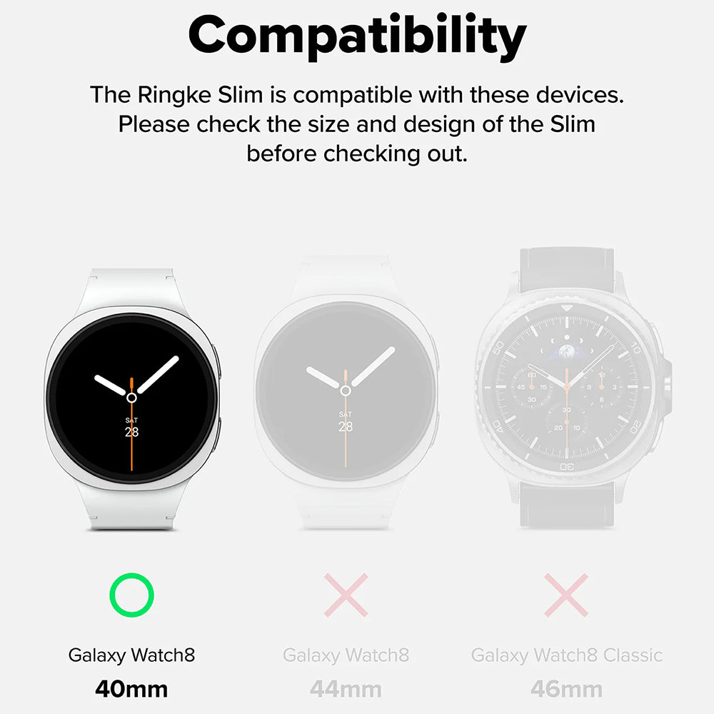 Pouzdro Ringke Slim pro Samsung Galaxy Watch8 40mm, Sada 2 kusy, Matná černá
