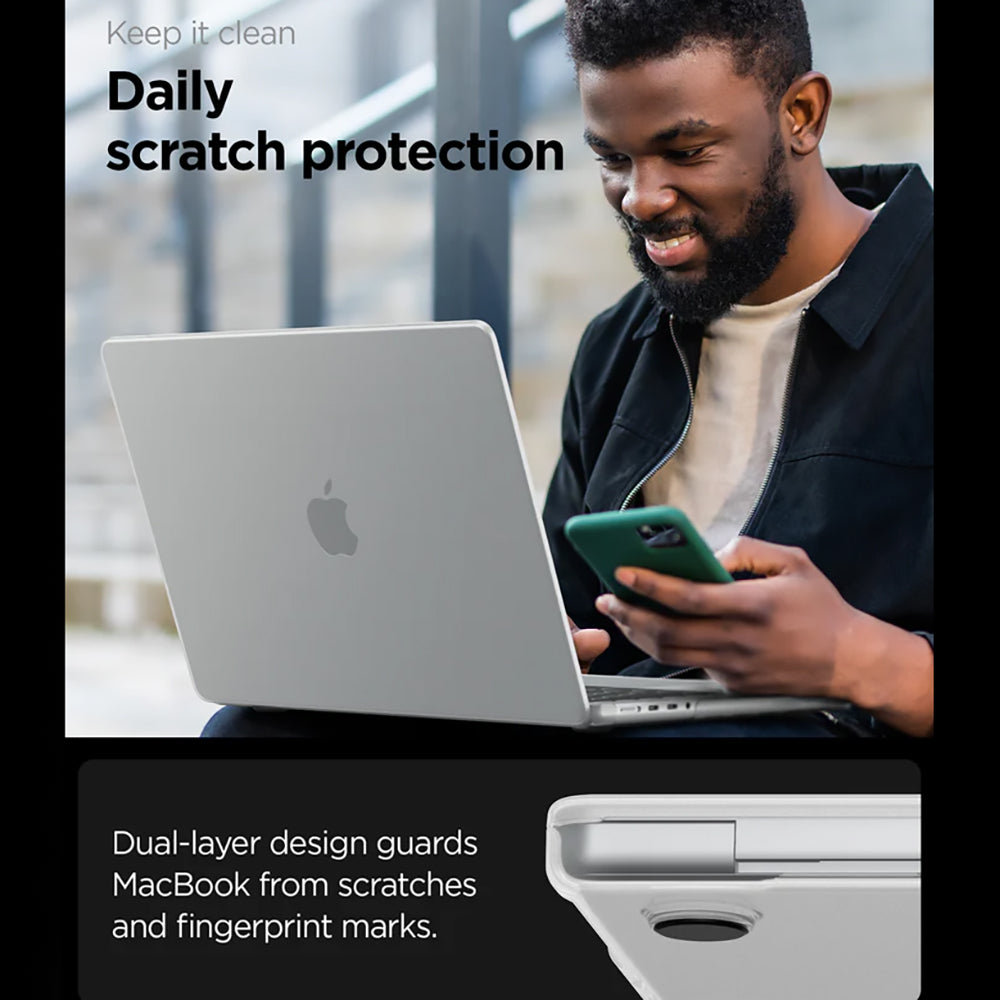 Pouzdro Spigen Airskin pro Apple MacBook Pro 16palců (2026) / (2024) / (2023) / (2021), Matně průhledné ACS11526