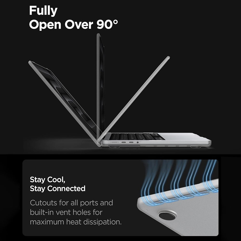 Pouzdro Spigen Airskin pro Apple MacBook Pro 16palců (2026) / (2024) / (2023) / (2021), Matně průhledné ACS11526