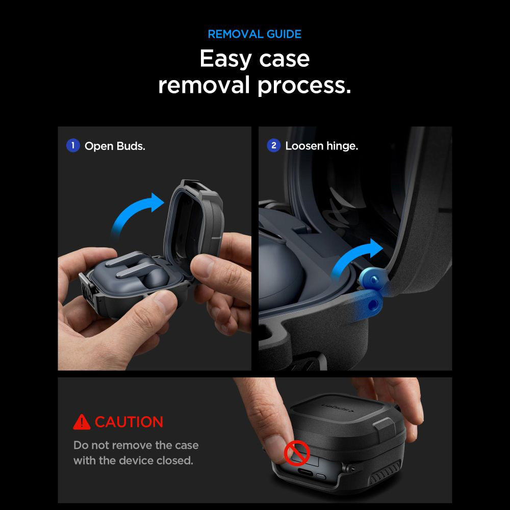 Pouzdro Spigen Lock Fit pro Samsung Galaxy Buds4 / Buds4 Pro, Matně černé ACS11202