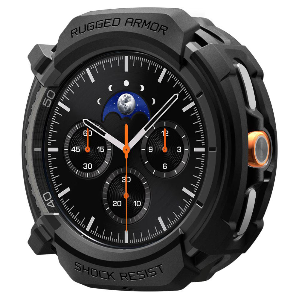 Pouzdro Spigen Rugged Armor pro Samsung Galaxy Watch8 Classic, Matně černé ACS10012
