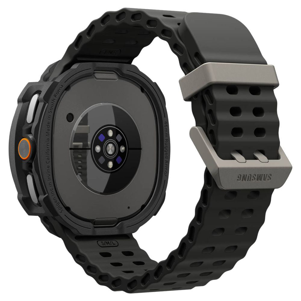 Pouzdro Spigen Rugged Armor pro Samsung Galaxy Watch8 Classic, Matně černé ACS10012