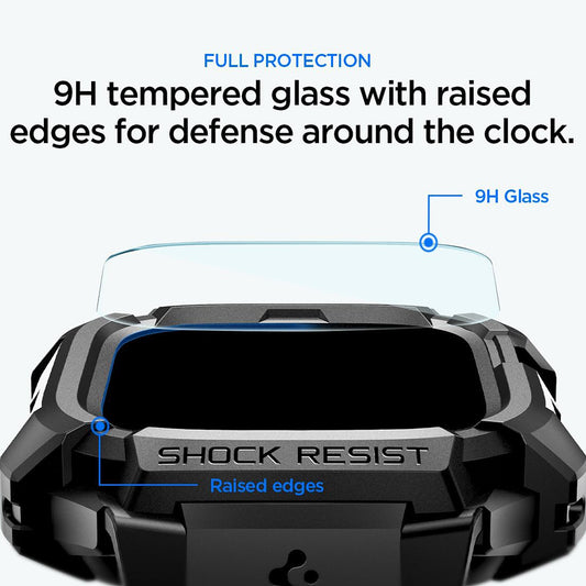 Pouzdro Spigen Rugged Armor Pro s ochranou displeje pro Apple Watch Ultra Series, černé ACS12053