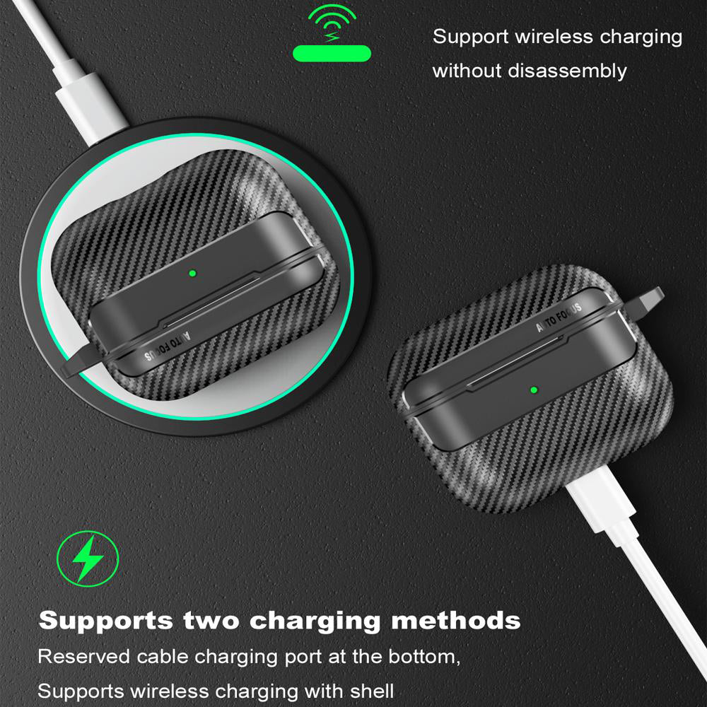 Pouzdro Techsuit CarbonFiber pro Apple AirPods 3, černé