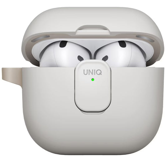 Pouzdro UNIQ Clyde pro Apple AirPods 4, Šedá Béžová