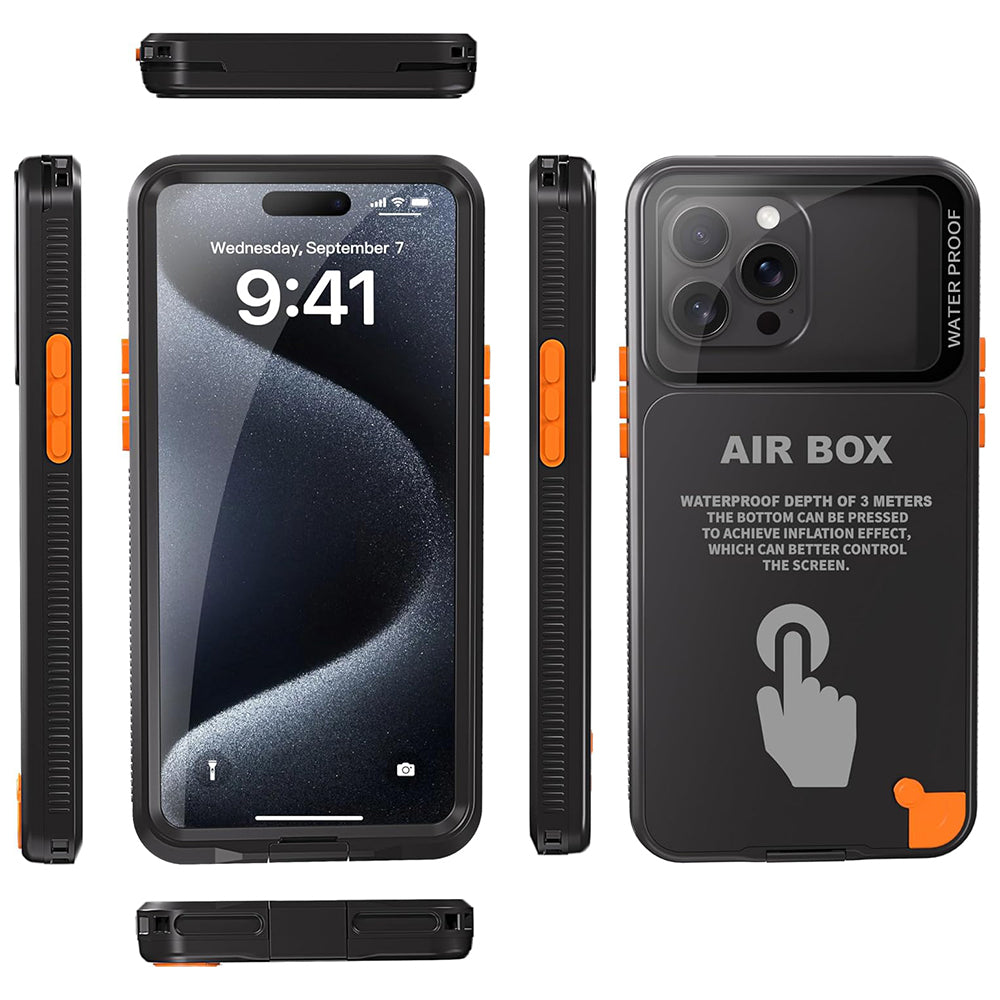 Univerzální vodotěsné pouzdro na telefon max. 6,1 palce, ShellBox, AirBox, černé