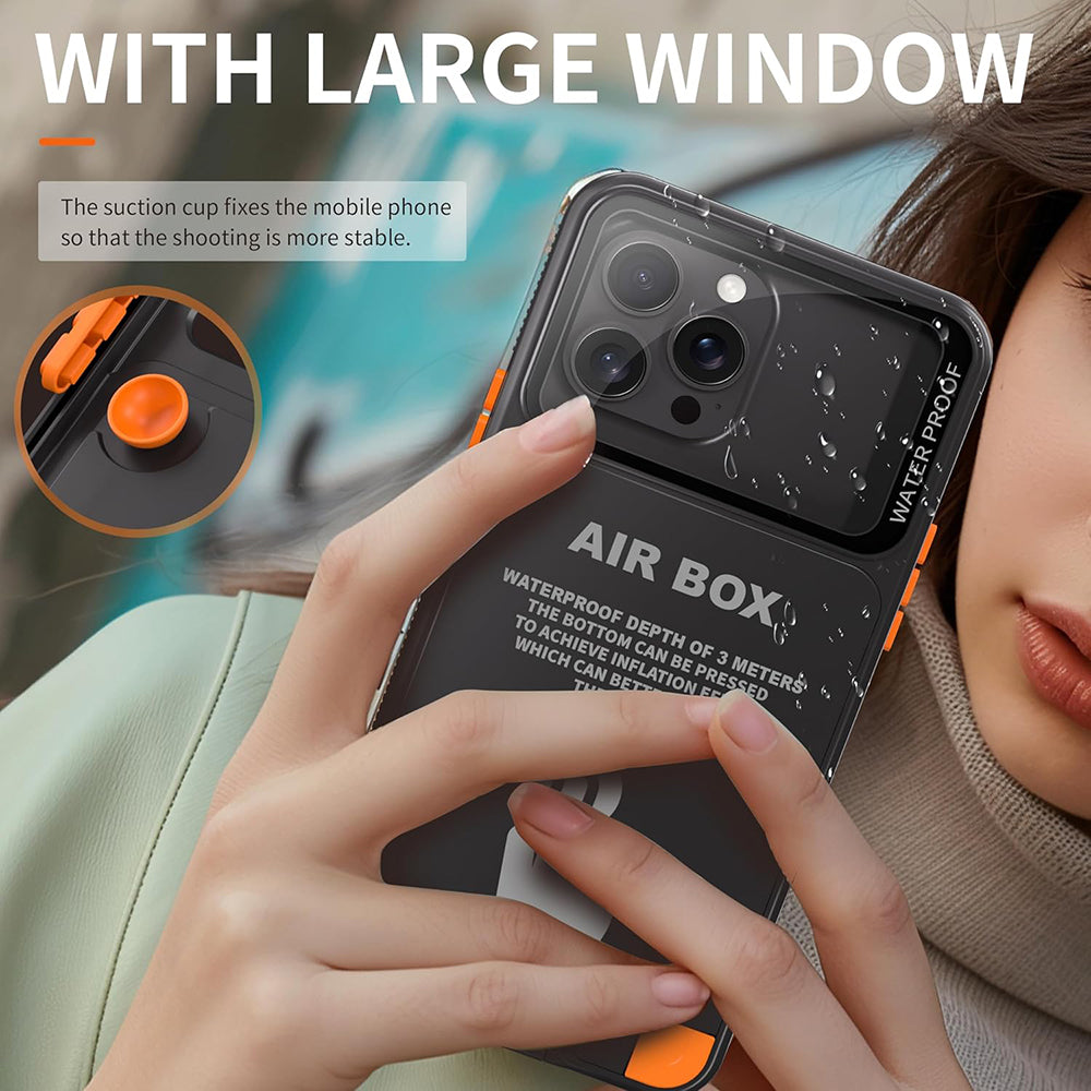 Univerzální vodotěsné pouzdro na telefon max. 6,1 palce, ShellBox, AirBox, černé