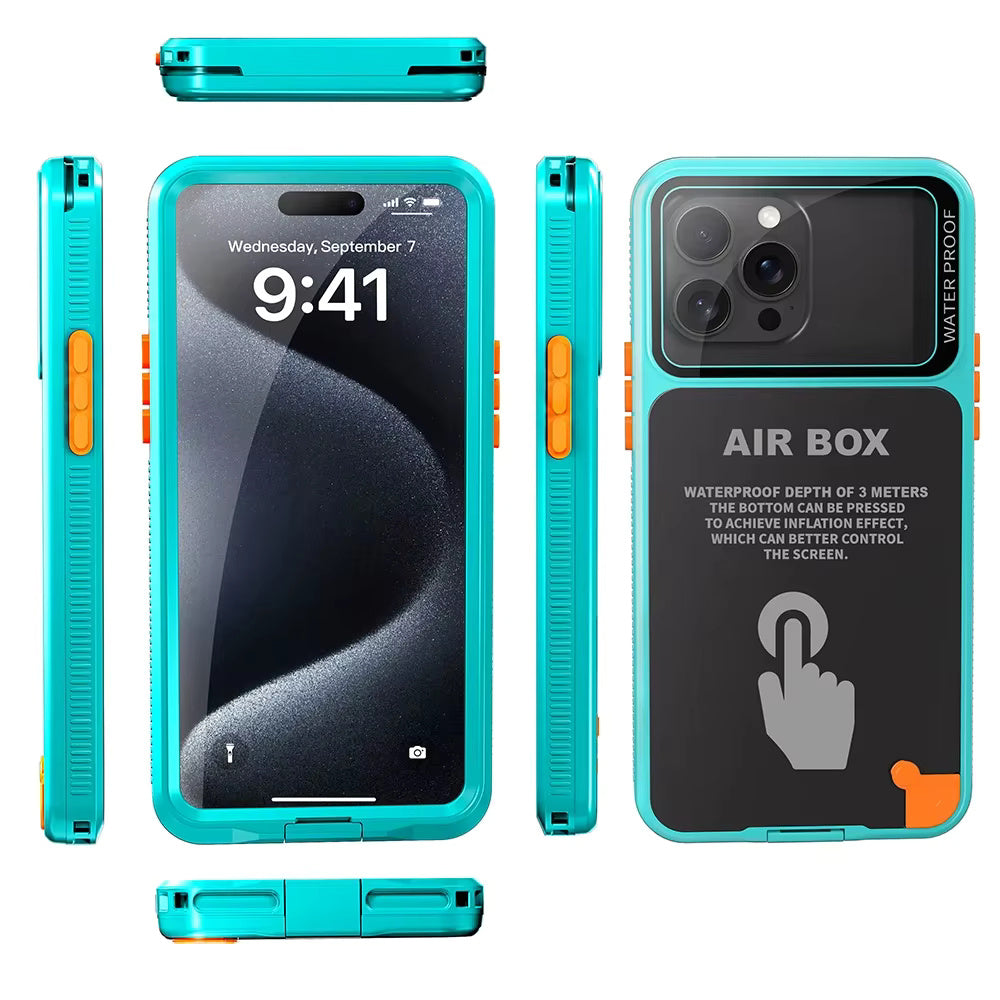 Univerzální vodotěsné pouzdro na telefon max. 6,7 palce, ShellBox, AirBox, modré