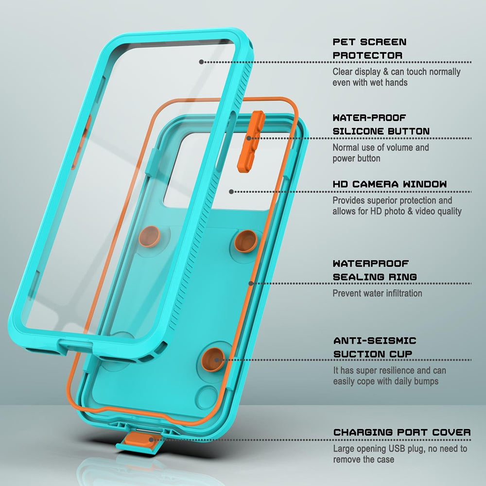 Univerzální vodotěsné pouzdro na telefon max. 6,7 palce, ShellBox, AirBox, modré