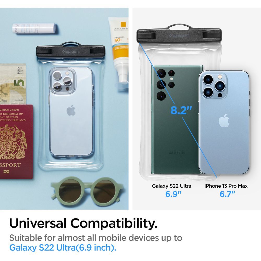 Univerzální vodotěsné pouzdro na telefon max. 6,9 palce, Spigen, A610, průhledné AMP04530