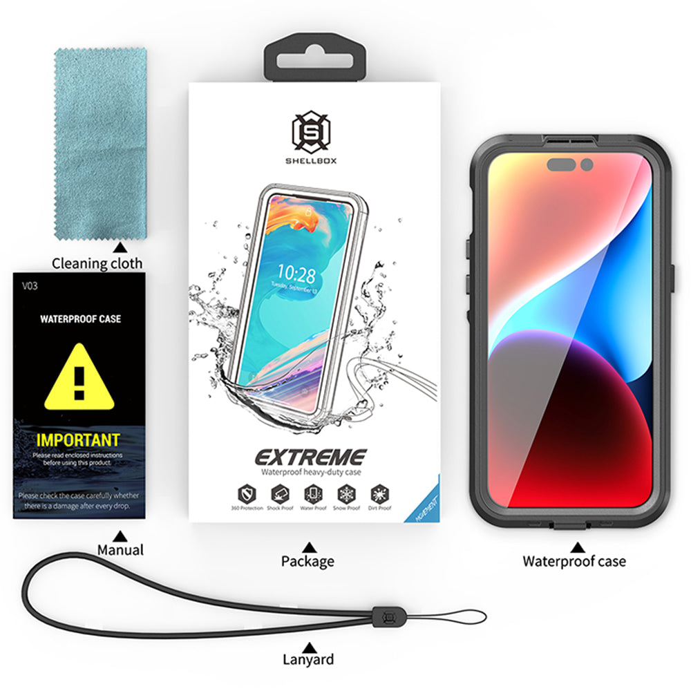 Vodotěsné pouzdro MagSafe pro Apple iPhone 15 Pro Max, ShellBox, černé