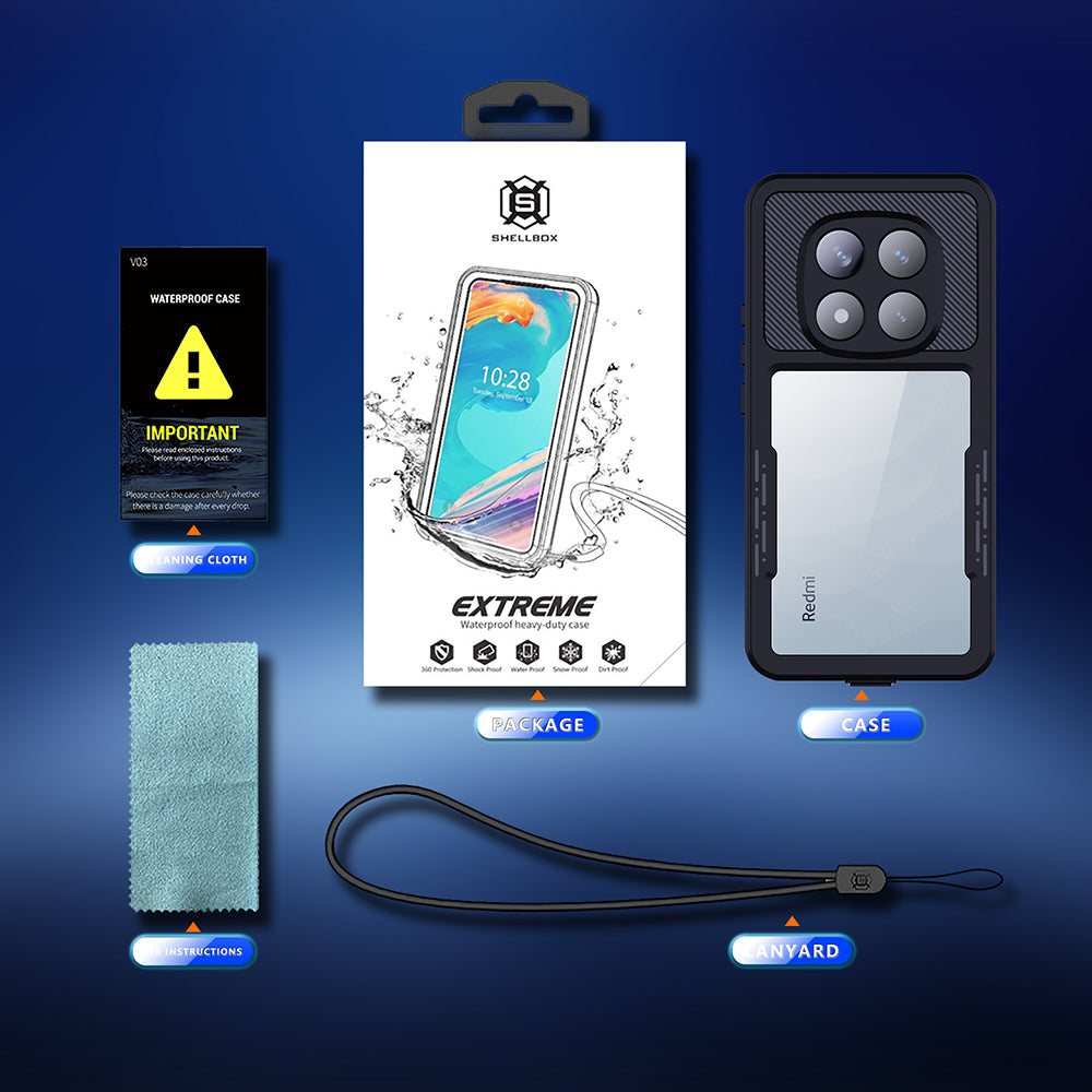 Vodotěsné pouzdro pro Xiaomi Poco X7 / Redmi Note 14 Pro 5G, ShellBox, černé